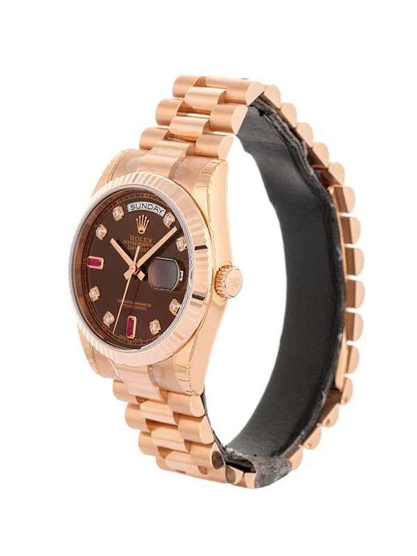 ROLEX DAY-DATE NOS 36MM IN ORO ROSA 18KT CON DIAMANTI E RUBINI RUBY DIAL REF. 118235